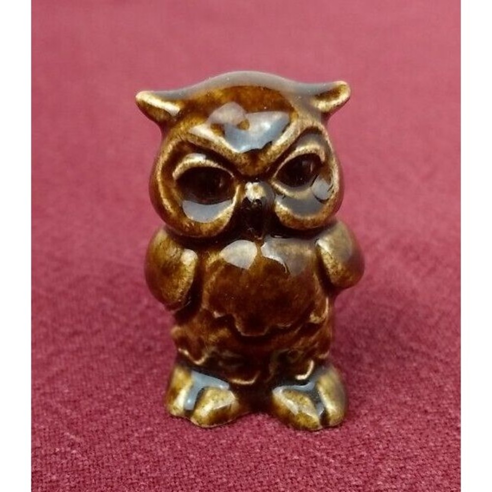 Vintage GOEBEL Mini Brown Wise Owl Figurine W. Germany MCM